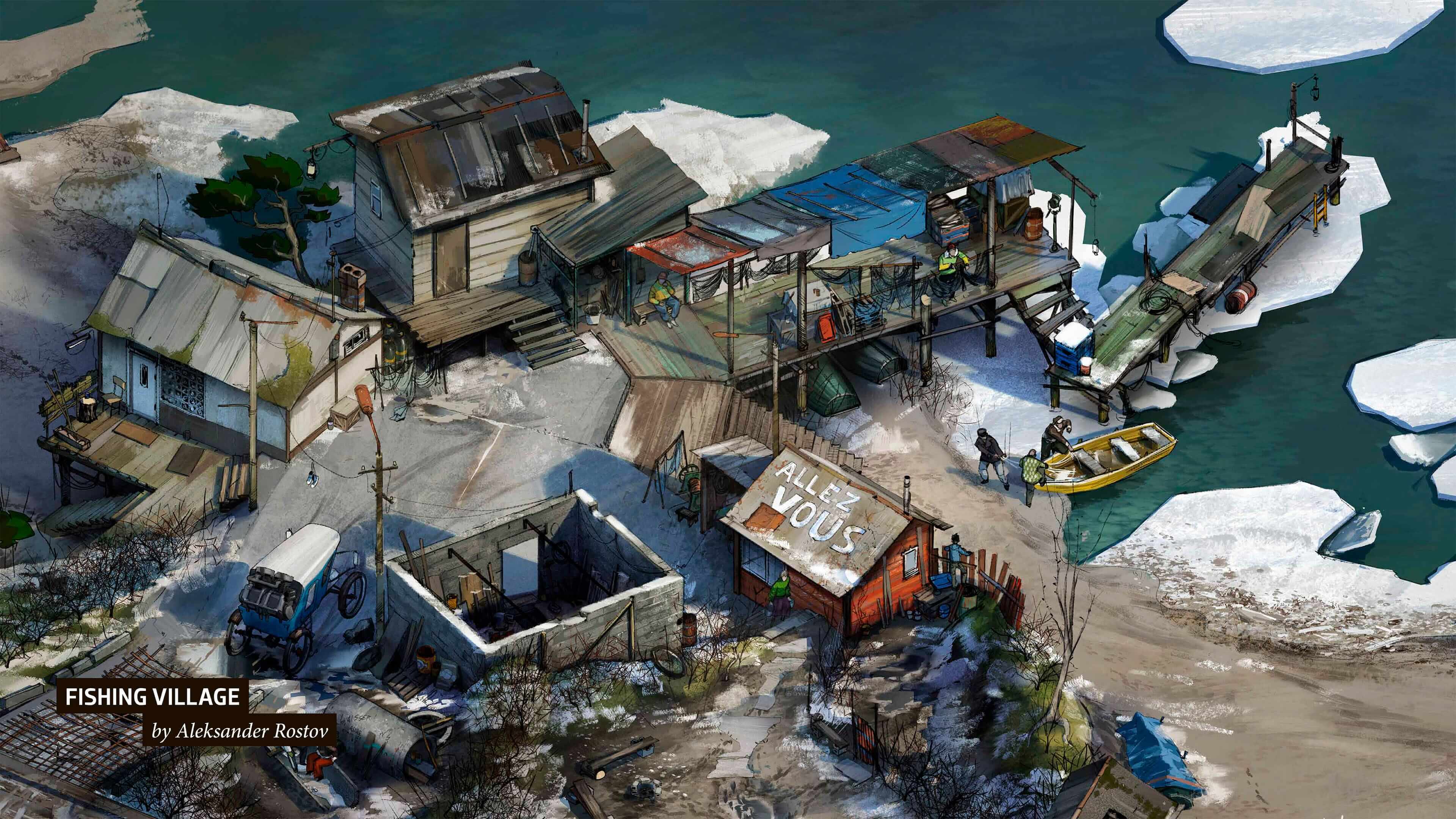 арт по игре - рыбацкая деревня