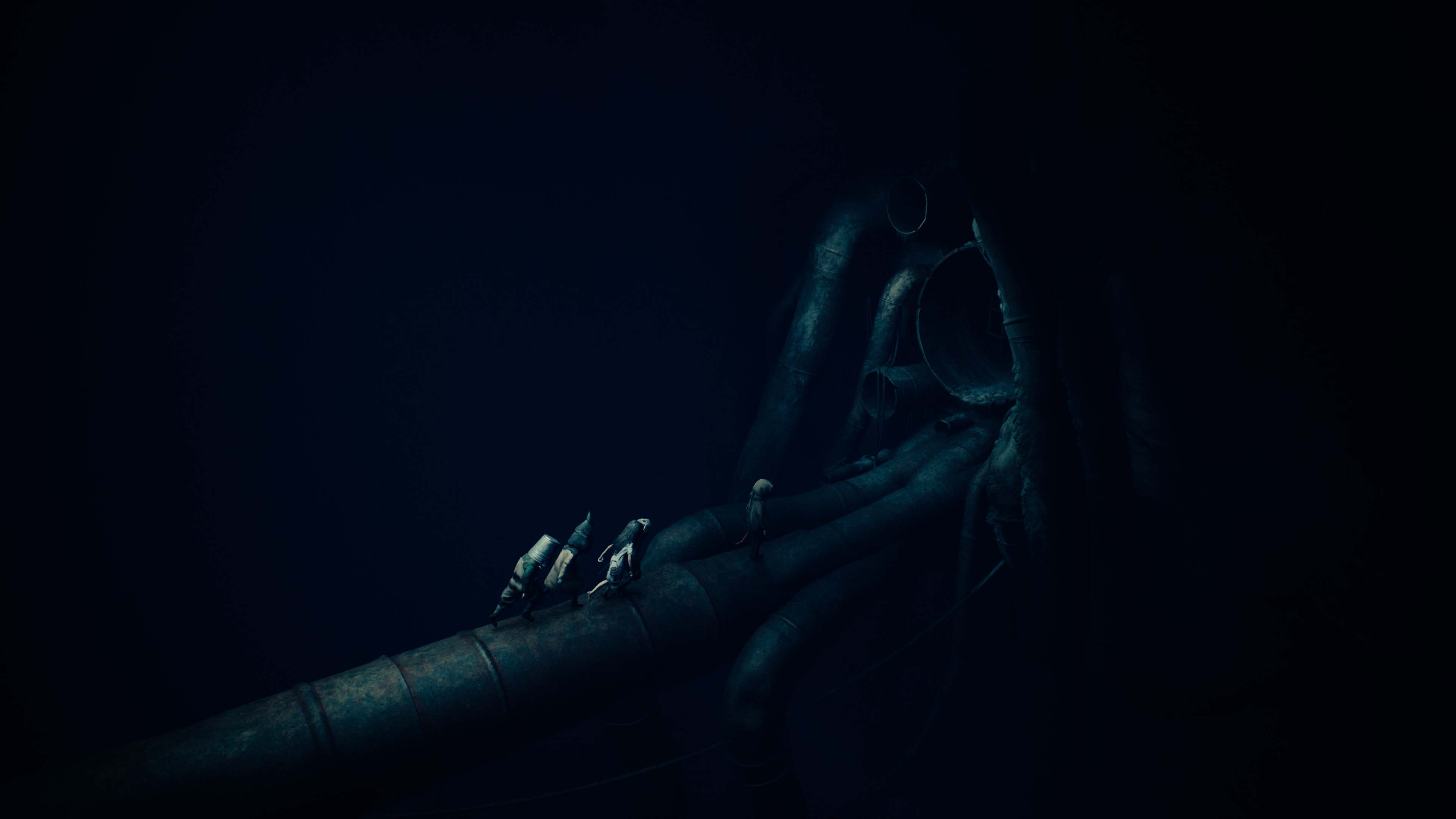 персонажи идет вокруг различных труб